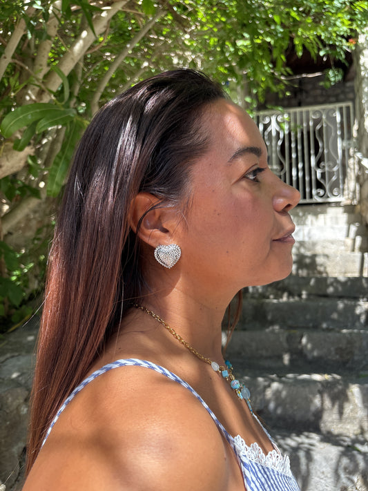 Boucle D’oreille Cœur Argent