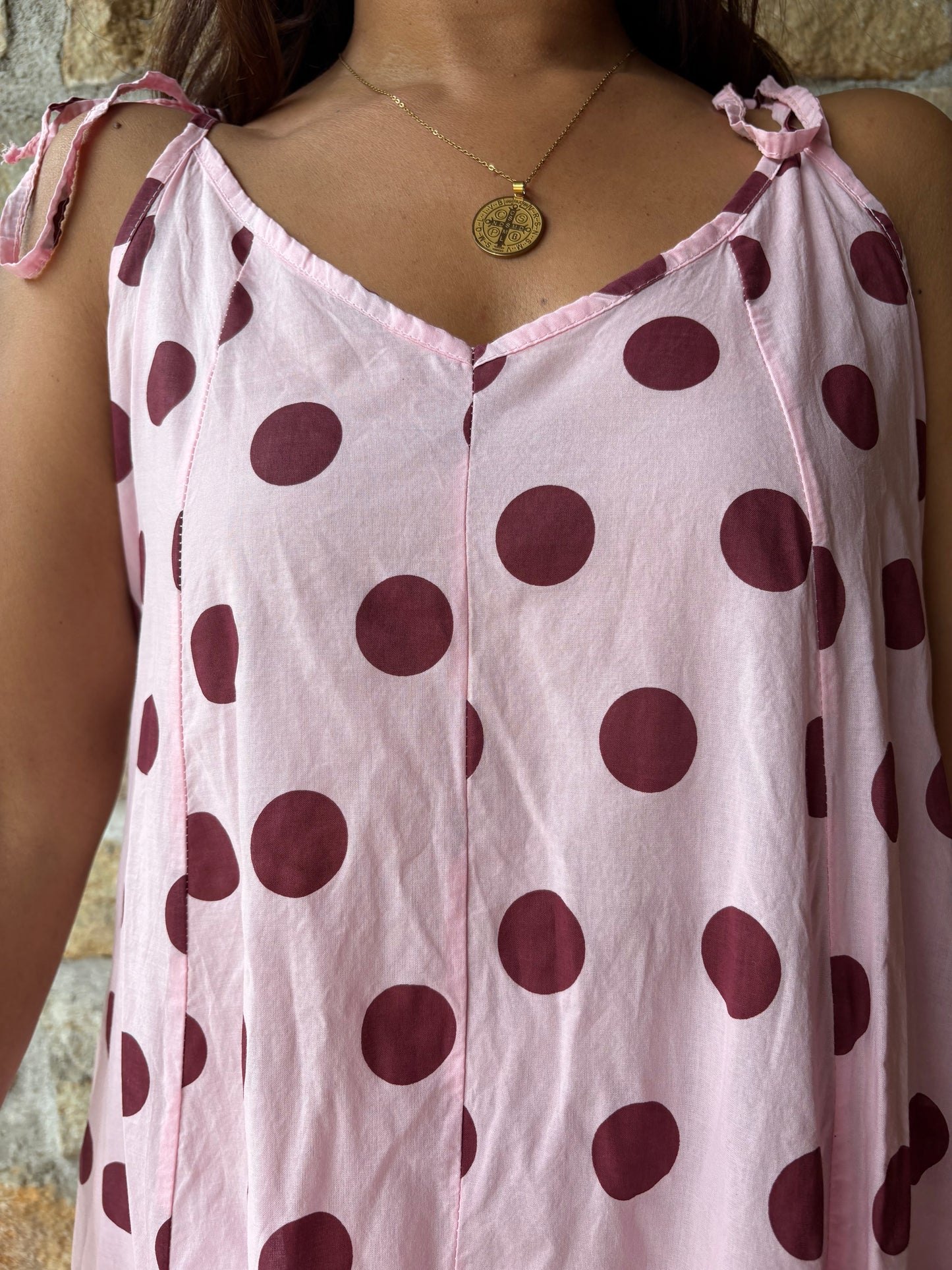 Robe Rose À Pois Violet