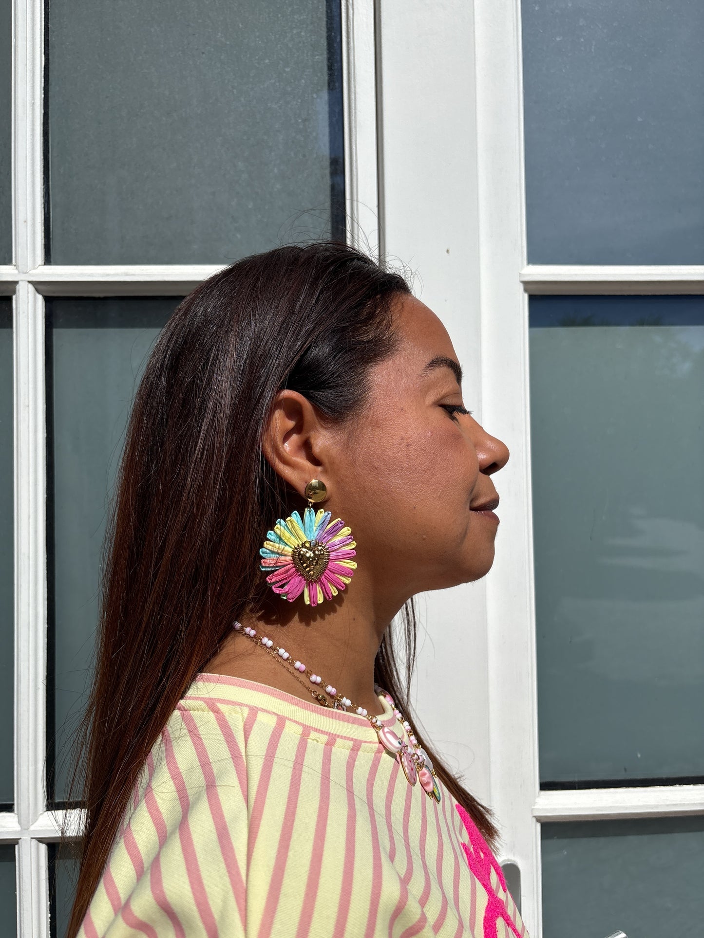 Boucle D’oreille Fleur Multicolore