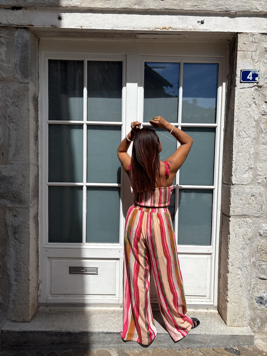 Ensemble Rayé Top & Pantalon