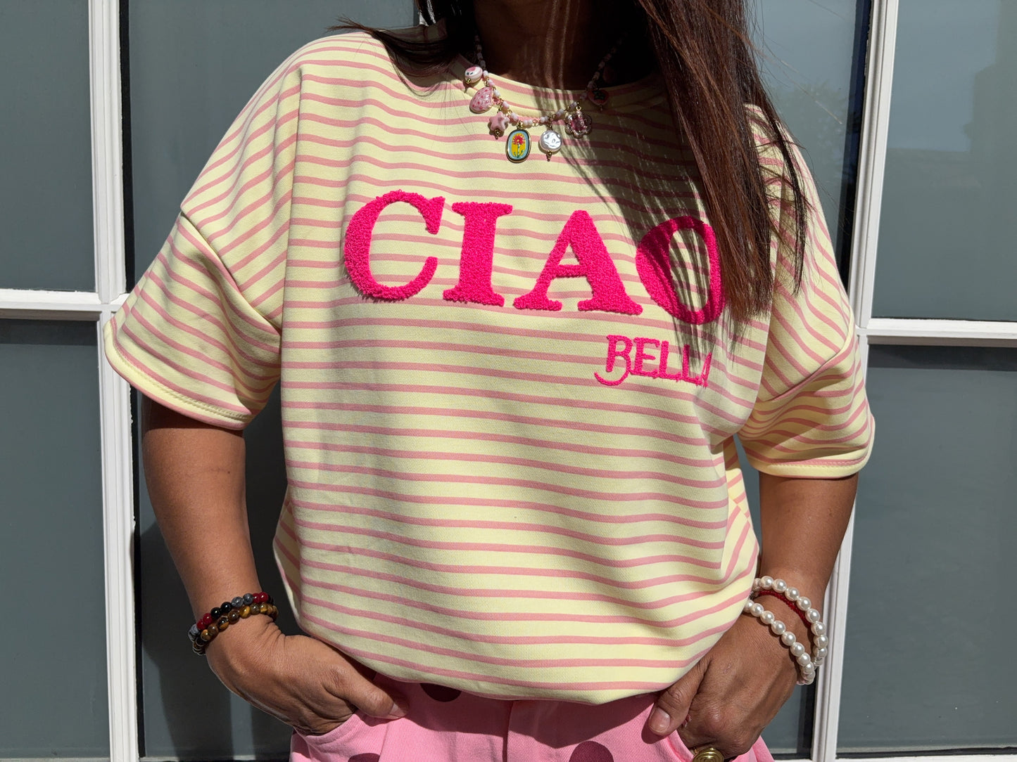 Tee-Shirt Ciao Bella Jaune