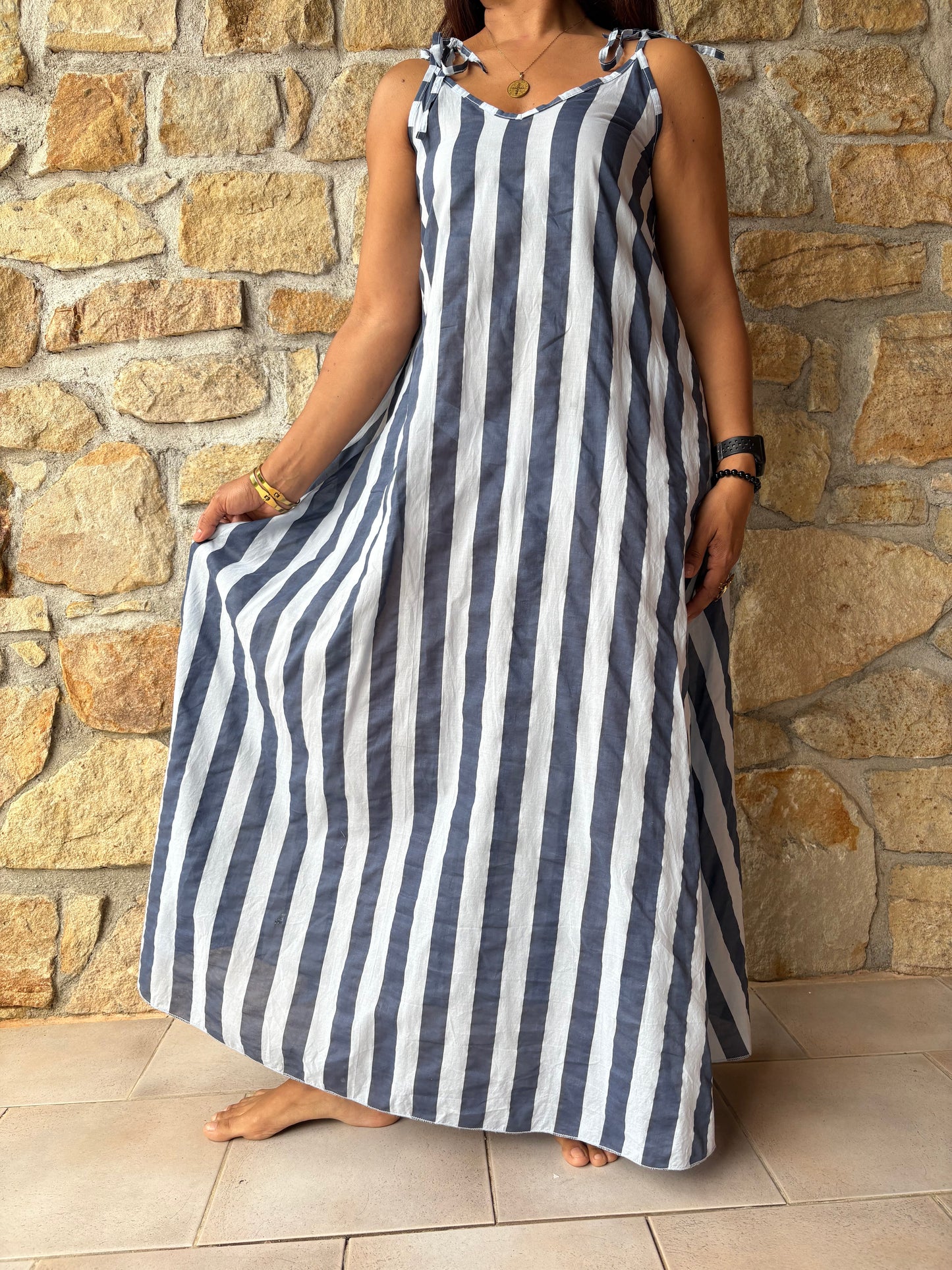Robe Rayée Bleu